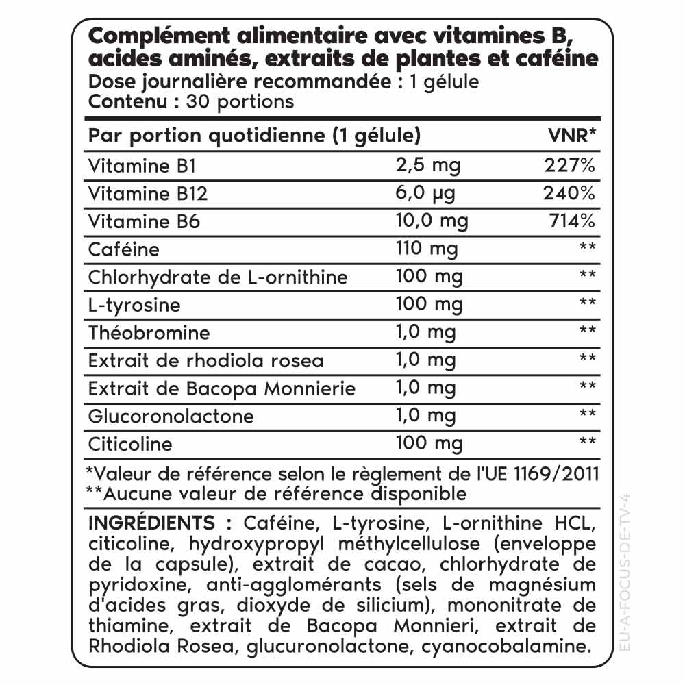 Supplement facts per serving