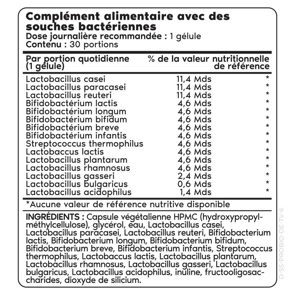 Supplement facts per serving