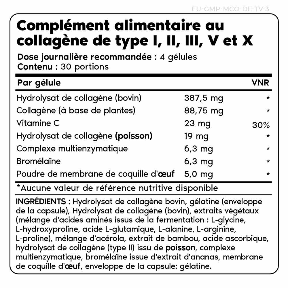 Supplement facts per serving