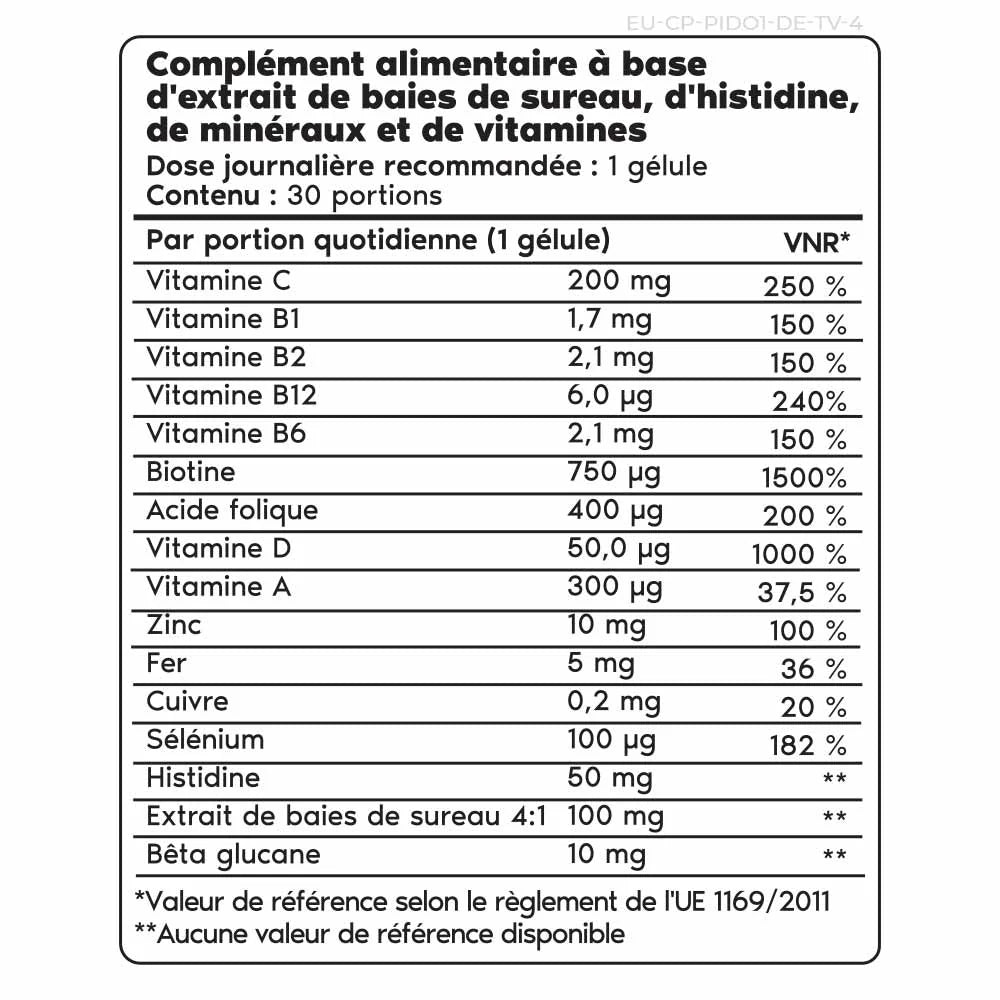 Supplement facts per serving